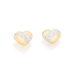 BRINCO ROMMANEL DOURADO INFANTIL CORAÇÃO RAJADO DE RHODIUM – 520240