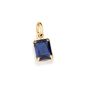 PINGENTE ROMMANEL CRISTAL RETANGULAR AZUL - 542635