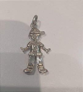 PINGENTE ROMMANEL MENINO COM ZIRCONIA NO SHORT - PRATEADO - 140452 **SEM ETIQUETA**