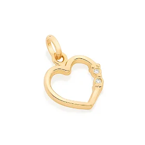 PINGENTE ROMMANEL CORAÇÃO VAZADO COM 2 ZIRCONIAS 541565