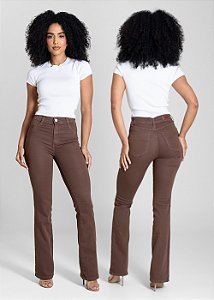 CALÇA JEANS SAWARY BOOT CUT MARROM LY