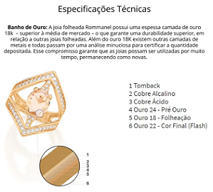 EAR CUFF ROMMANEL FOB GOTAS VAZADAS E 1 GOTA ROSA 121632
