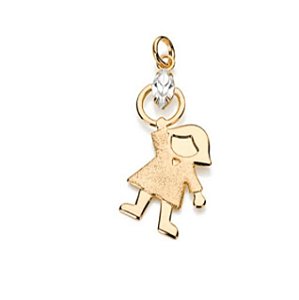PINGENTE ROMMANEL MENINA SEGURANDO ARGOLA COM PEDRA 541223