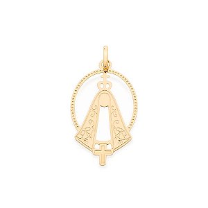 PINGENTE ROMMANEL NOSSA SENHORA APARECIDA COM BORDA OVAL VAZADA 542087