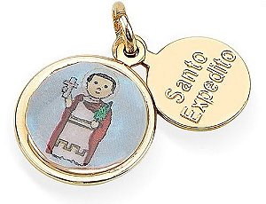 PINGENTE ROMMANEL SANTO EXPEDITO COLORIDA C/ PLACA MENOR C/ O NOME DO SANTO 541695