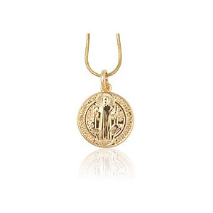 PINGENTE ROMMANEL MEDALHA SÃO BENTO FRENTE E VERSO 541054