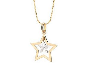 PINGENTE ROMMANEL ESTRELA VAZADA COM ESTRELA EM RHODIUM AO CENTRO 541651