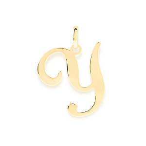 PINGENTE ROMMANEL DOURADO LETRA LISA DESENHADA 540675 – Letra Y