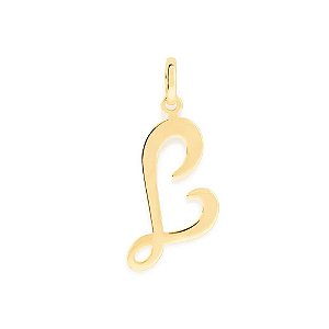 PINGENTE ROMMANEL DOURADO LETRA LISA DESENHADA 540675 – Letra L