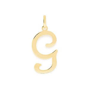 PINGENTE ROMMANEL DOURADO LETRA LISA DESENHADA 540675 – Letra G