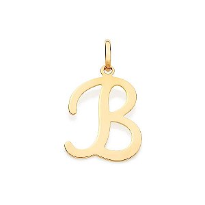 PINGENTE ROMMANEL DOURADO LETRA LISA DESENHADA 540675 – Letra B