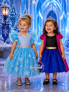 Vestido Infantil Frozen-Sob Encomenda