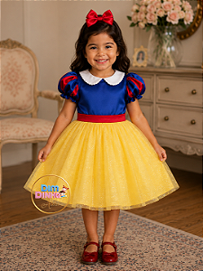 Vestido Infantil Branca de Neve-Sob Encomenda