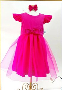 Vestido Infantil Rosa Chanel - Sob Encomenda