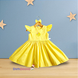 Vestido Bebê e Infantil amarelo Sol - Sob encomenda