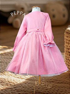 Vestido Infantil rosa Peppa Pig - Sob Encomenda