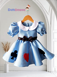 Vestido Infantil Alice no País das Maravilhas