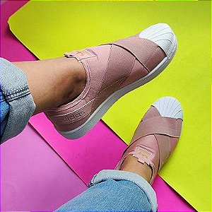 Tênis Slip On Super Star Branco/Branco - Vitorianna Sapataria Feminina