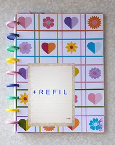 Caderno colegial (Médio) de discos + Refil