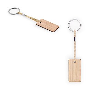 Chaveiro em Bambu com Cordão Personalizado – Packs a partir de 100 un.
