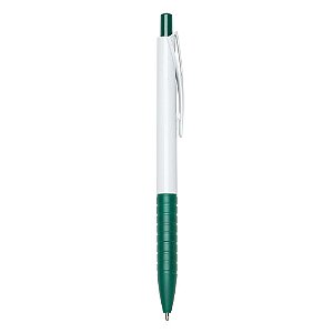 Caneta Plástica Branca com Detalhe Colorido Personalizada – Packs a partir de 50 un.