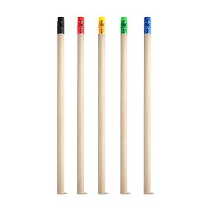 Lápis de Madeira Natural com Borracha Colorida Personalizado – Packs a partir de 50 un.
