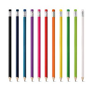 Lápis Apontado Colorido com Borracha Personalizado – Packs a partir de 50 un.