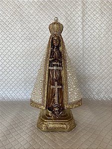 Imagem de Nossa Senhora Aparecida 33cm com pérolas