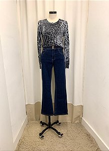 AMAPO Calça jeans cintura alta flare 36 - Second Hand / Brecho
