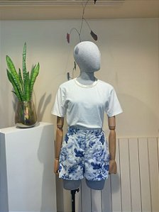 ZARA blusa branco e preta animal print seda gola alta tamanho L