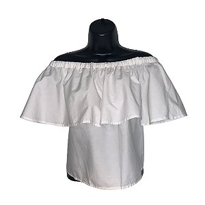 blusa branca com babados zara