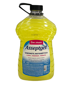 Sabonete Líquido Antisséptico Asseptgel 5L - Sem Aroma - Embalagem Econômica