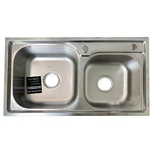 CUBA DE ACO INOX 201 PIA DUPLA GP-0962- 780X430X200MM ESPESSURA 0,6MM