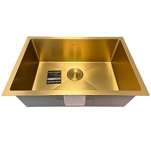 CUBA DE ACO INOX 201-0944-650X450X200MM ESPESSURA 0.8MM ACABAMENTO COR DOURADO