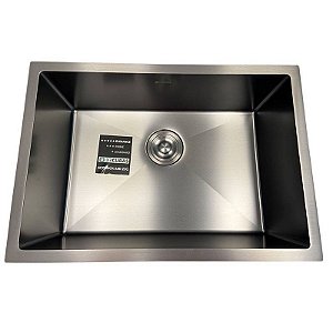 CUBA DE ACO INOX 201-0946-650X450X200MM ESPESSURA 0.8MM, ACABAMENTO COR PRETO