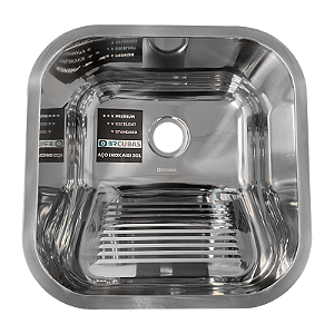 TANQUE DE AÇO INOX 201-0969- 400X400X215MM ESPESSURA 0.8MM ACABAMENTO ALTO BRILHO