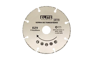 DISCO DE CORTE DIAMANTADO DE TUNGSTÊNIO
