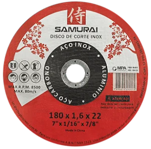 DISCO DE CORTE INOX SAMURAI