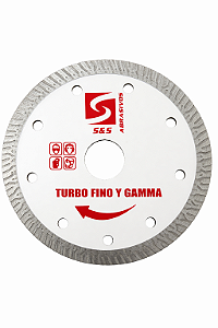 DISCO DE CORTE DIAMANTADO 110X20X1.2X10MM TURBO FINO Y GAMMA