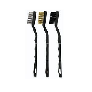 Kit 3 Escovas de Limpeza Pesada Profissional (Aço, Latão, Nylon)