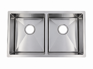 CUBA DUPLA INOX 201 - 740X440X200MM ESPESSURA 0.8MM ACABAMENTO ESCOVADO