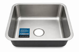 CUBA INOX 304 - 450X400X200MM ESPESSURA 0.6MM ACABAMENTO ESCOVADO