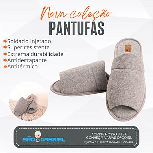 Pantufa Antiderrapante Aberto Erick Cinza
