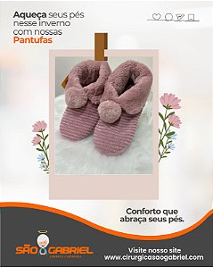 Pantufa Bota Nuvem Rosa com solado Stuf