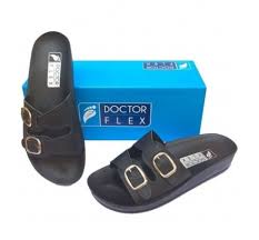 Sandália Doctor Flex 2 Fivelas Preta Anatômico P/ Esporão