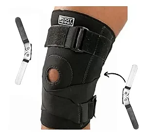 Joelheira Articulada Neoprene Dobradiças Metálicas E Faixas Foot Hand