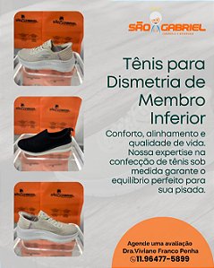 Calçado com Compensação para Dismetria de membro inferior