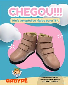 Tênis Ortopédica Infantil Rígido para TEA Lucca Rosa