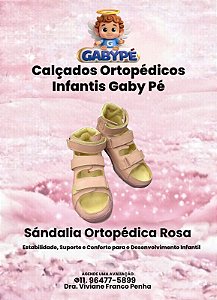 Sandália Ortopédica infantil Gabype GP2 Rosa