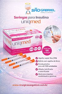 Seringas para insulina 0,3ml 6mmx0.25mm pct c/10unid.